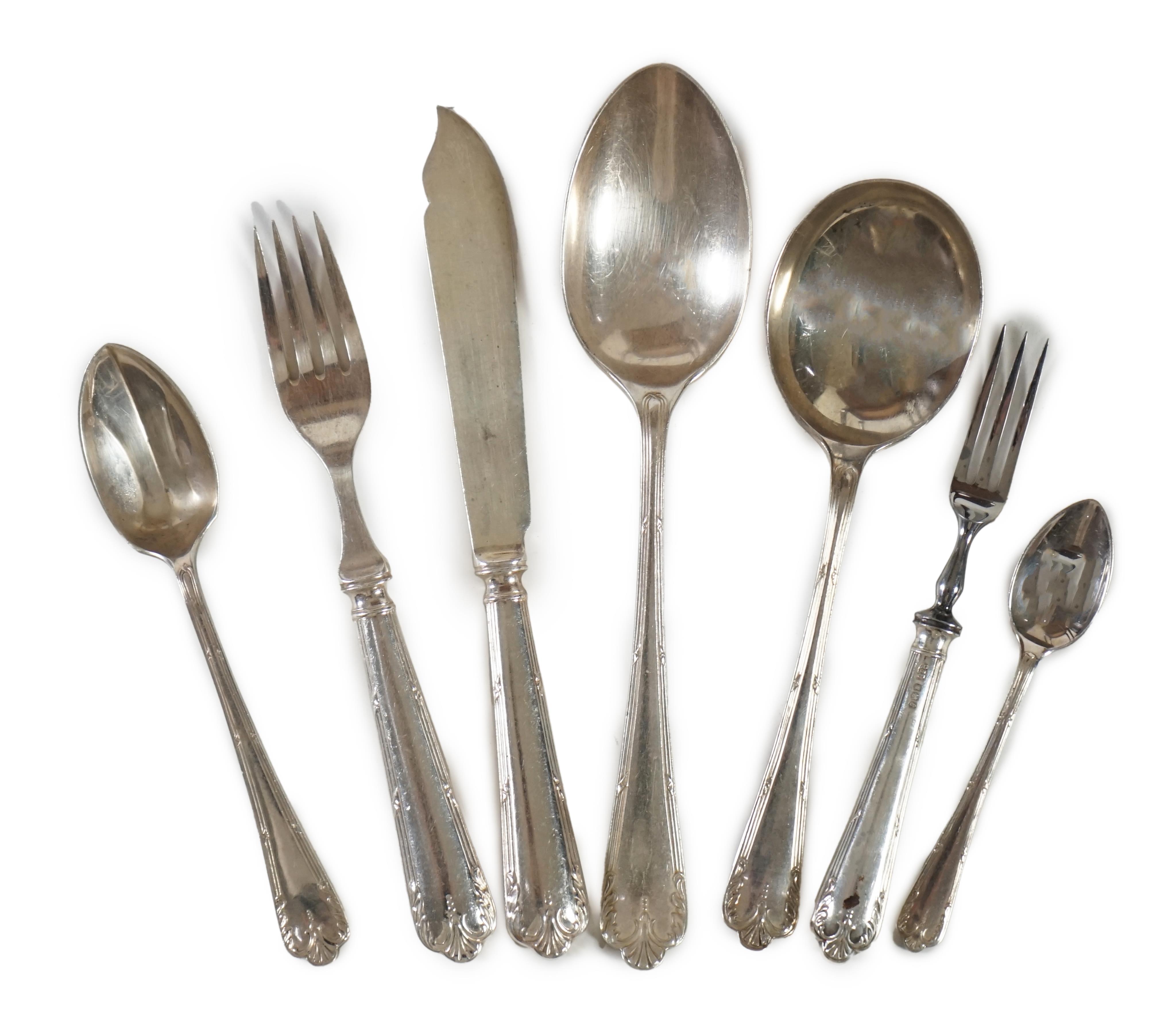 A 1960's canteen of silver cutlery for twelve by Roberts & Belk